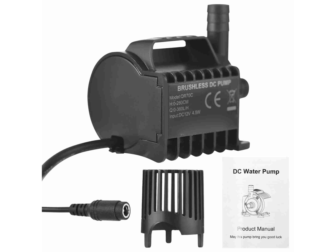 Bomba de agua sumergible pequeña de 12 V, 360 l/h, 2,8 m