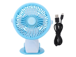 Mini ventilador de escritorio USB silencioso portátil Yhl con clip para el hogar, la oficina o el dormitorio (azul)
