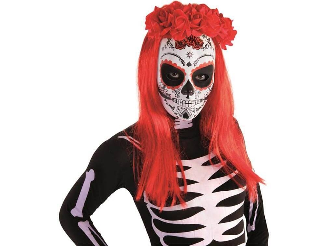 Máscara DISFRAZZES Calavera Catrina Con Rosas (Talla: Talla Universal)