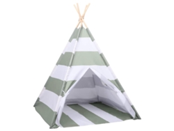 Tienda Para Niños Rayado Gris Y Blanco 120 X 120 X 150 Cm