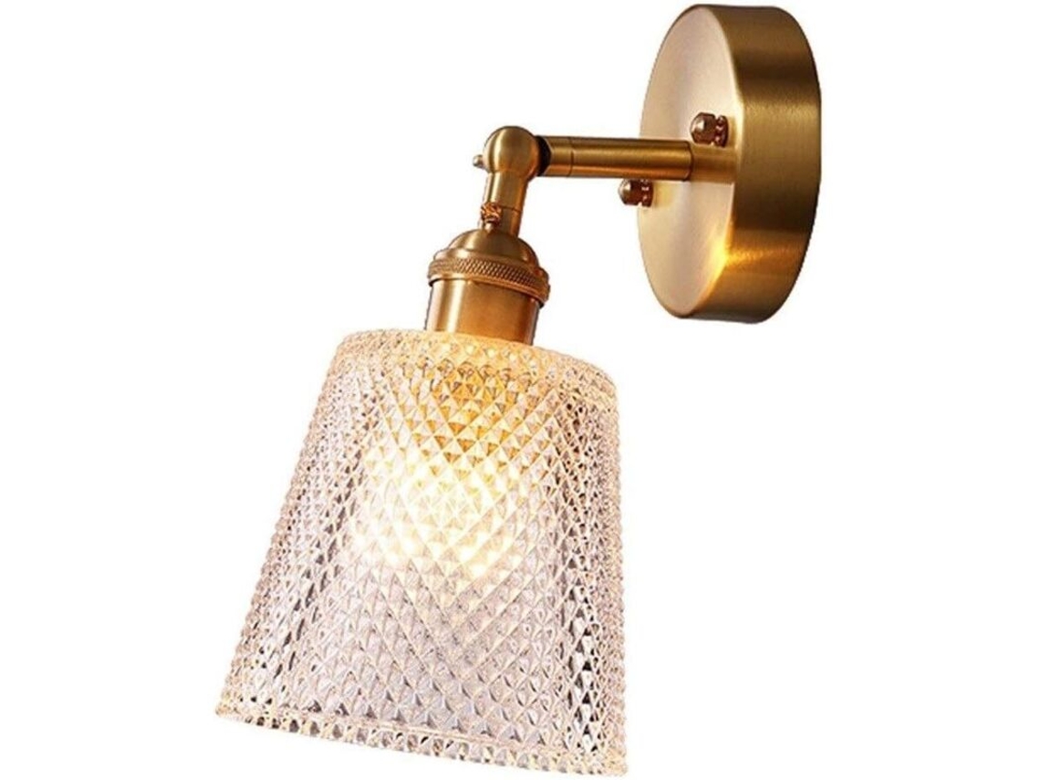 Aplique De Pared Moderno Con Esfera De Vidrio Color Cobre, Luz De Pared Y
