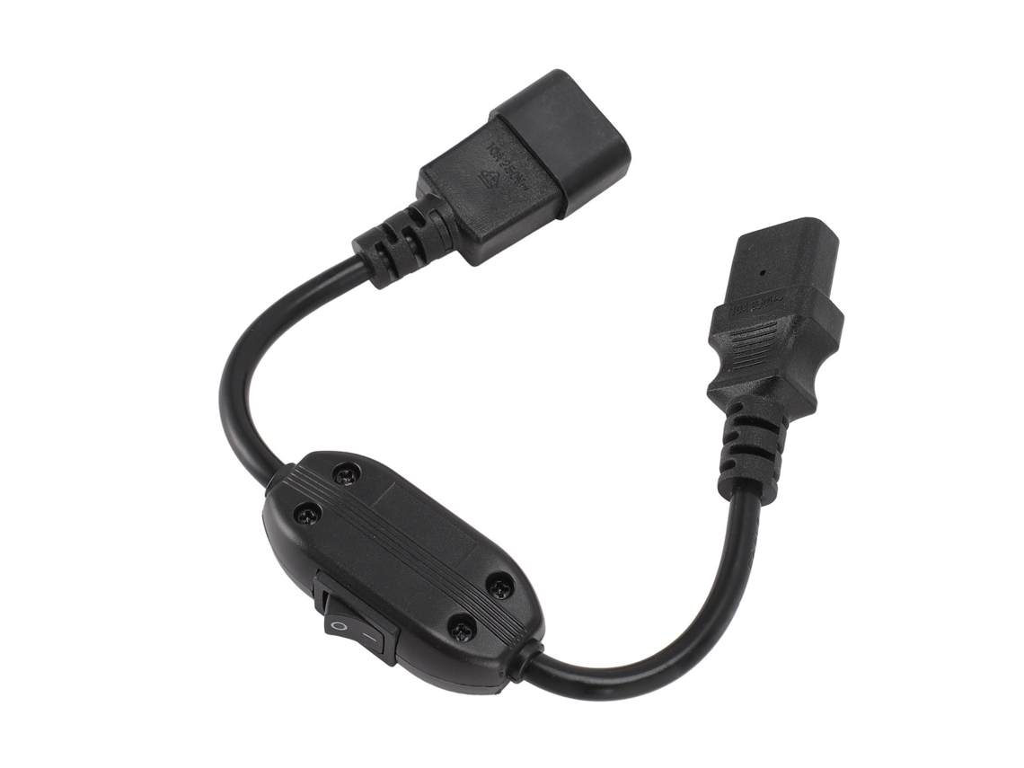 Cable De Extensión De Alimentación Con Interruptor Iec320 C14 Macho A C13 Hembra, 0,3 Metros. Cable Adaptador De