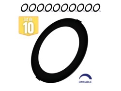 Lote de 10 LED LED Dimmables 18W 6500K 1800LM Negro IP40