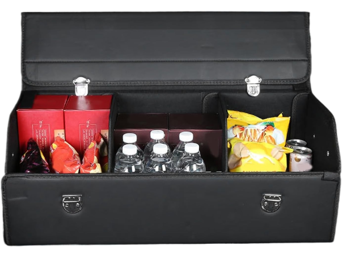Organizador De Maletero Para Coche - Caja De Almacenamiento Con Tapa, Organizador De Equipaje De Cuero Impermeable