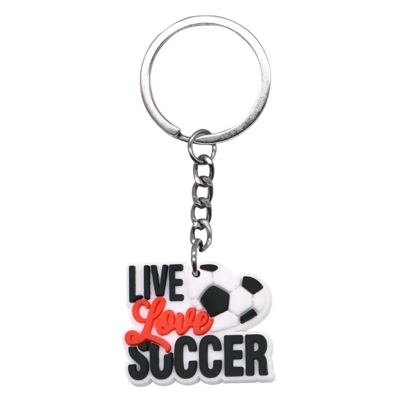 (paquete De 2) Llaveros Con Temática De Fútbol, De Goma Blanda De Pvc, Colgantes Decorativos