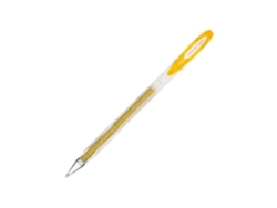 Bolígrafo C/12 Uni Ball Sign Sparkling de 1 mm con purpurina dorada