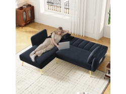 Sofá-cama Moderno Em L Com Chaise Longue E Função Dormir Para Sala E Quarto