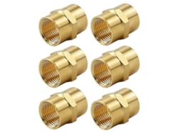 6 Unidades De Acoplamiento Reductor De Latón, 1/4 Pulgada Npt X 1/4 Pulgada Npt Hembra