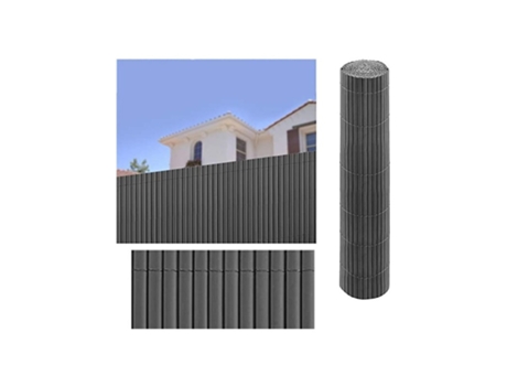 Cañizo de Ocultación Pvc 1 X 3 M Gris Antracita Doble Cara para Jardines Y Terrazas SUINGA