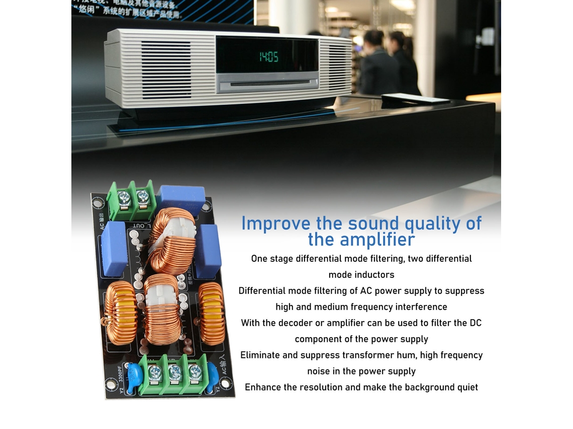 Placa De Filtro De Alimentação 3 Estágios Emi Emc Filtro De Alto Frequência Modo Diferencial Comum