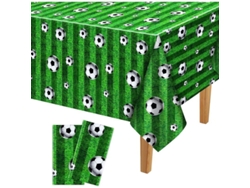 2026-34819-manteles De Mesa De Fútbol, 2 Unidades, Diseño De Pelota Y Campo, Tela Biodegradable Pe, Para Fiestas Temáticas