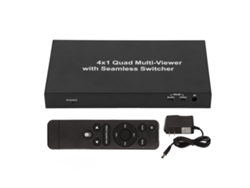 Divisor Hdmi De 4 Entradas Y 1 Salida, 1080p, Con Control Remoto Y Enchufe Estadounidense De 100-240 V.