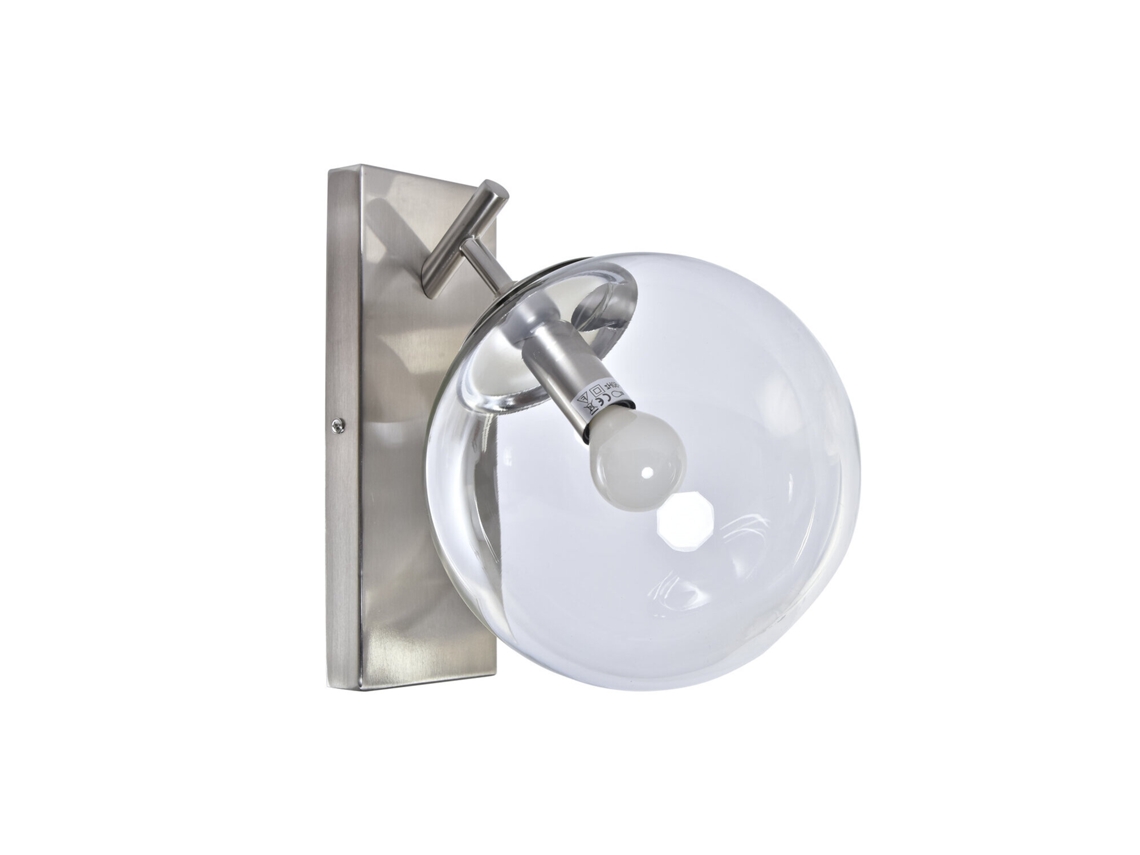 Lampara Aplique Metal Cristal Bola 20x25x27cm
