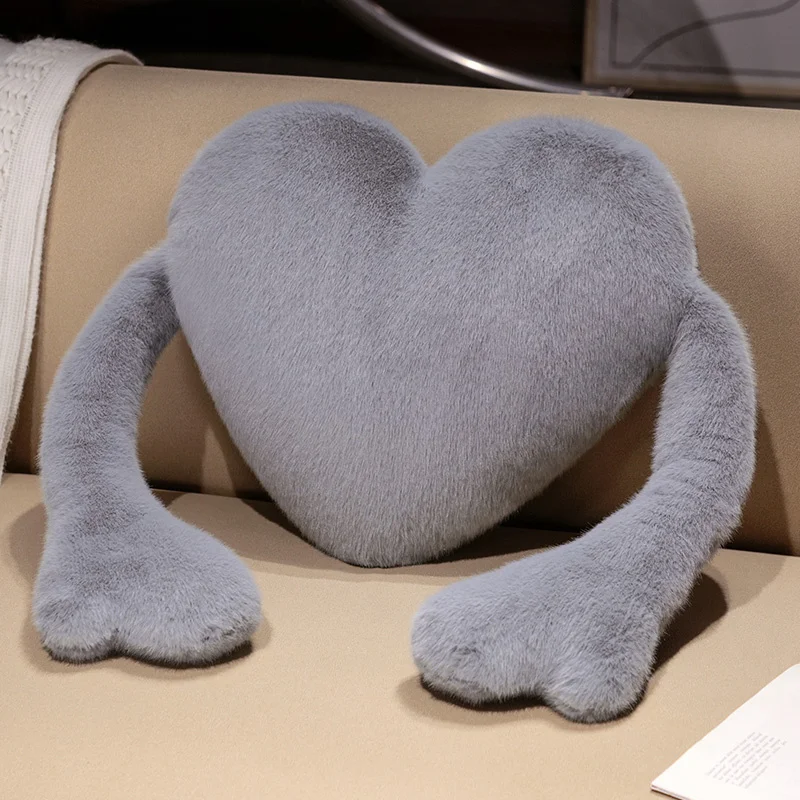 Cojín Decorativo Para Sofá Con Forma De Corazón Para Adultos (gris, 50 Cm), Cojín Suave.