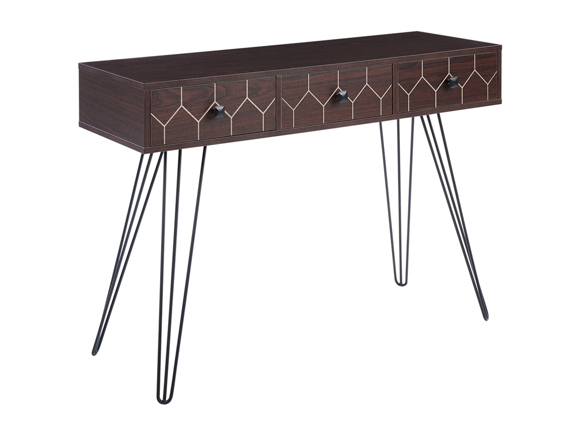 Aparador con 3 cajones BELIANI Malsala de Tablero de fibra Madera oscura 110x39x79