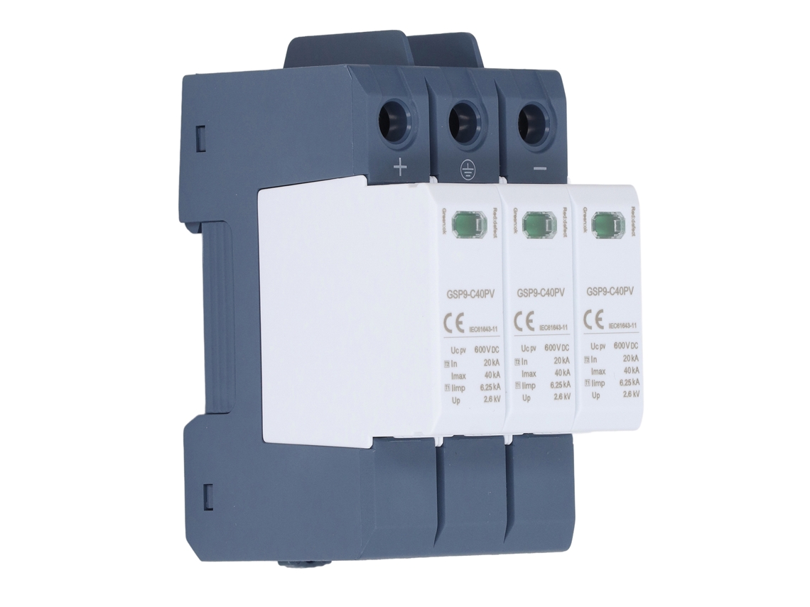 Protector de sobrecarga de CC 2026dz-3P de 40 kA y 600 V CC con respuesta rápida y material no combustible para protección eléctrica.