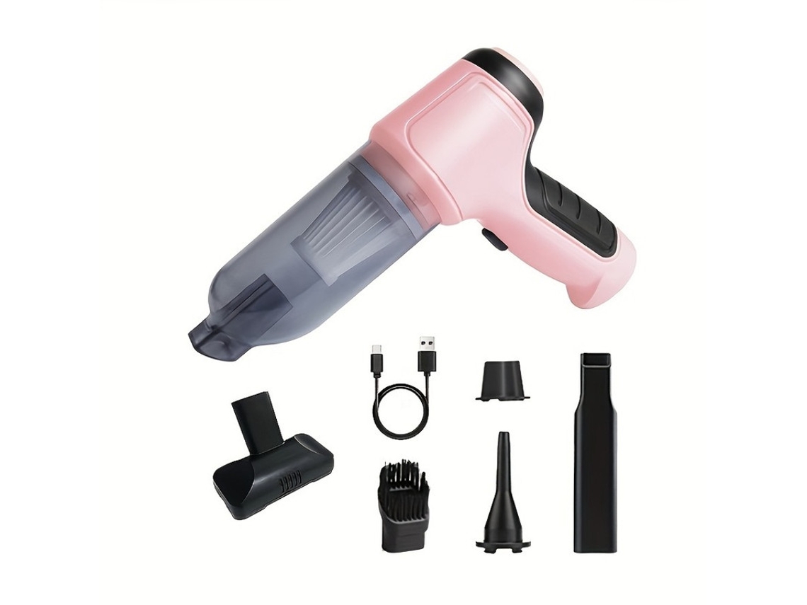 Aspiradora portátil semi-inalámbrica de 9000 Pa, succión potente, 120 W, alta potencia, color rosa Yizhood