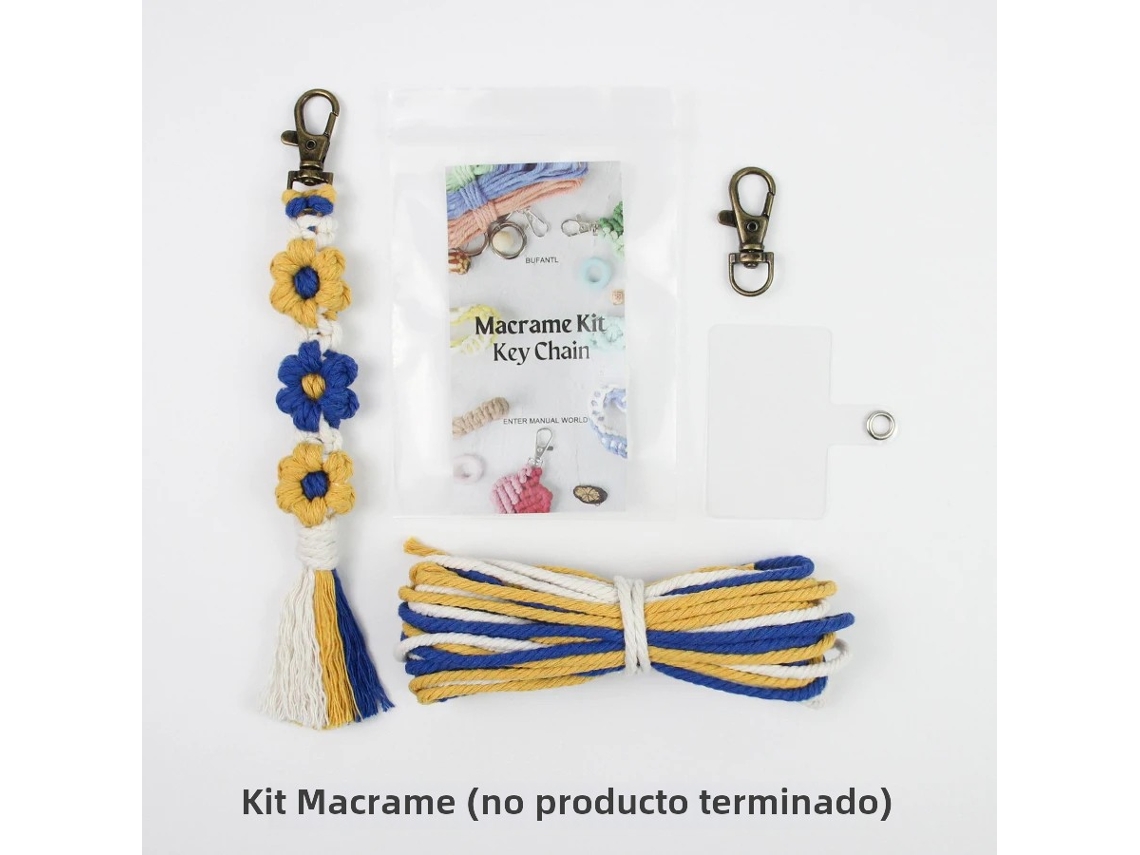 Handweaving Little Daisy Keychain Set, com Tutorial para Iniciantes, Diy Daisy Tassel Keychain Lanyard Pendant MDUG