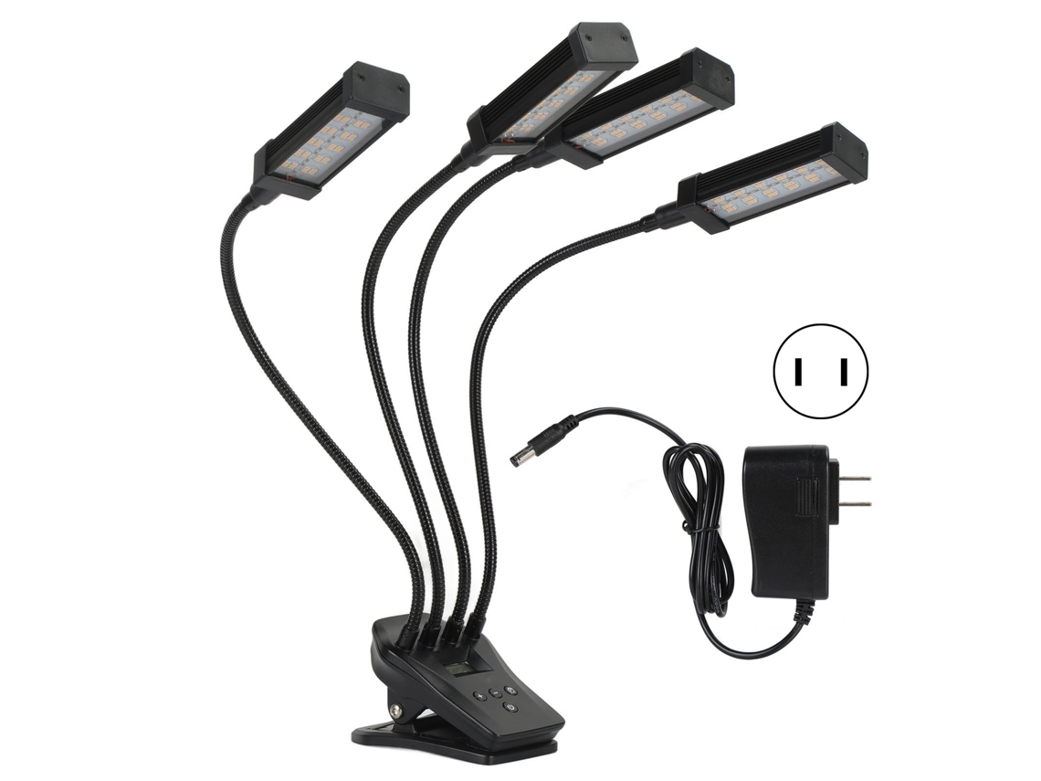 Lámpara De Cultivo De Plantas De 96 W, 4 Cabezales, Espectro Completo, Regulador De Intensidad Lcd, Para Jardín E Invernadero.