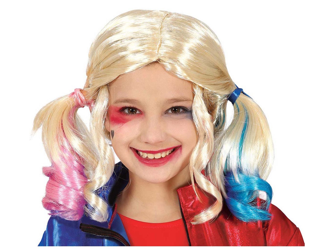 Peluca GUIRCA de cola de caballo rosa y azul para niños