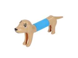 Rebe-brinquedo Antiestresse Tubo Pop Com Design De Cachorro Colorido Flexível Esticável Para Crianças Meninos Meninas Cor Bege Claro