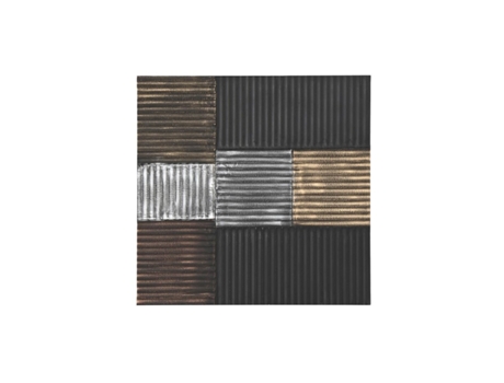 Decoración de Pared DKD HOME DECOR Preto Dorado Glamour Moderno Madera Mdf 91x3x91 cm