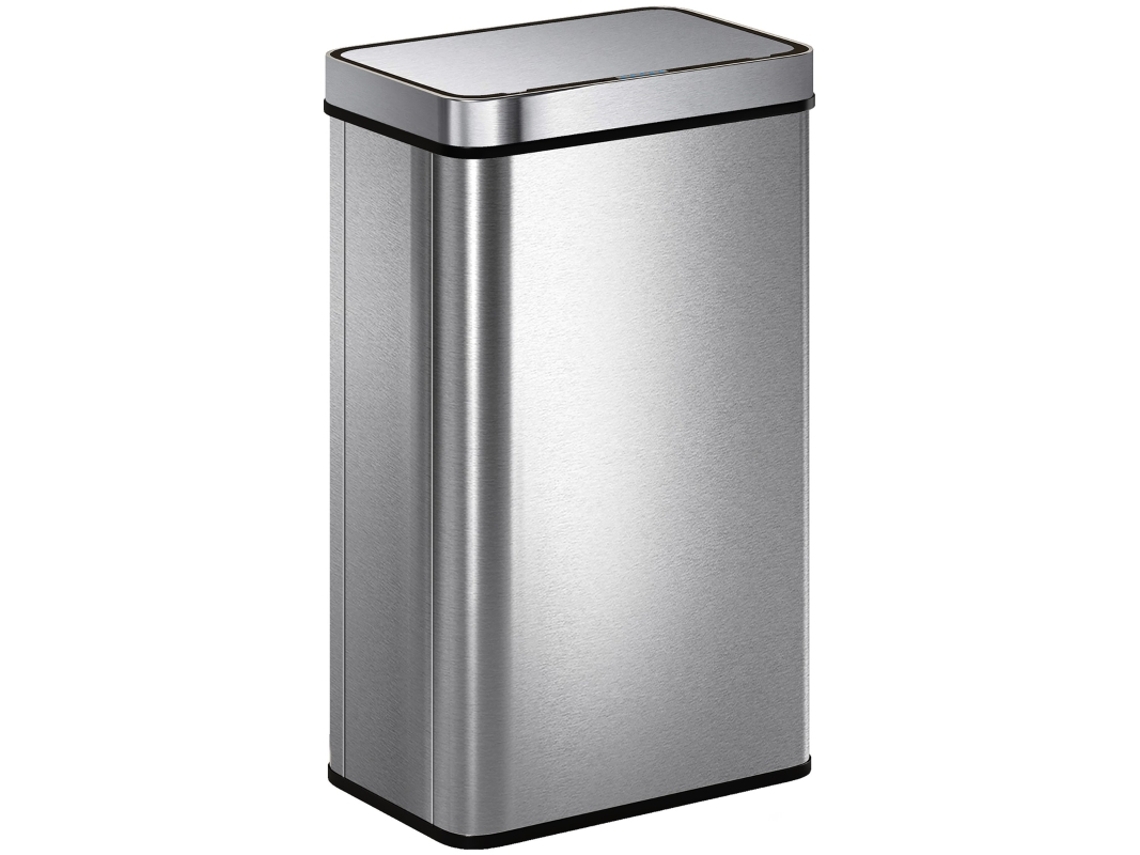 Cubo De Basura De 60 Litros Con Sensor De Movimiento Y Tapa Automática, Acero Plateado