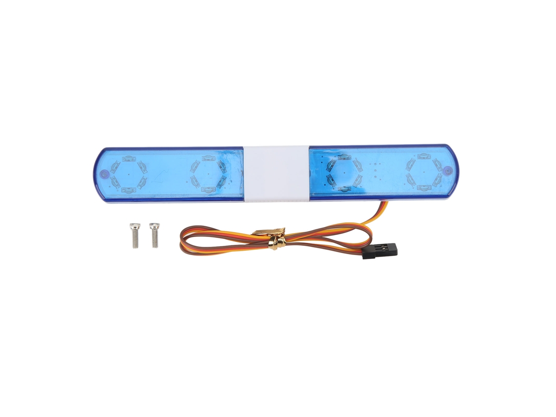 Ymsl Luz De Policía Rc Ultra Brillante Led Simulación Para Coches Modelo 1:8 1:10 145x22x12mm Azul Hxl