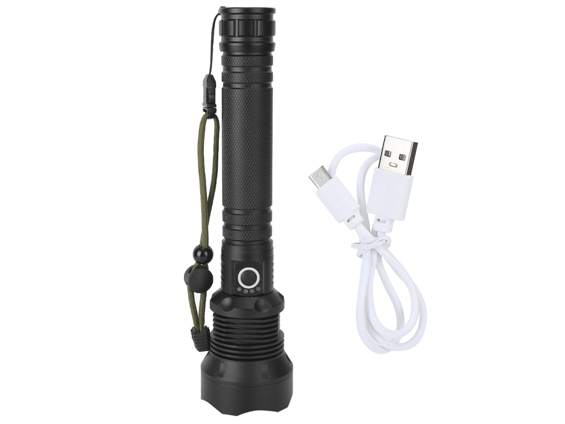 Rebe-linterna Led Xhp70 9000lm 3 Modos De Iluminación Usb Linterna Fuerte Para Caza Negro