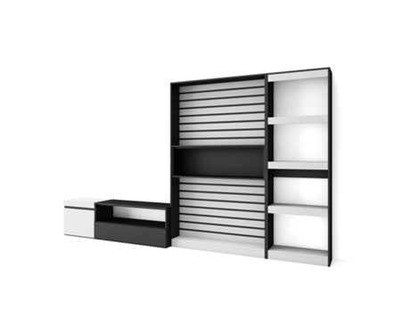 Muebles de Salón para TV 320x186x35cm Mueble Televisión Blanco y negro