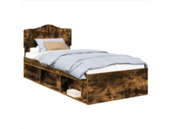 Maison Exclusive - Estructura De Cama Con Cabecera Roble Ahumado 90 X 190 Cm