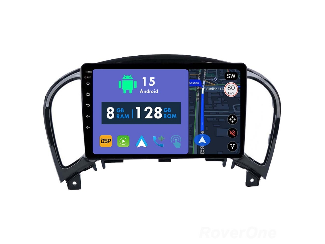 Coche Radio Android Auto Autoradio 8GB RAM 128G ROM CarPlay Navegación GPS Pantalla Táctil RoverOne para Nissan Juke 2010 - 2014 