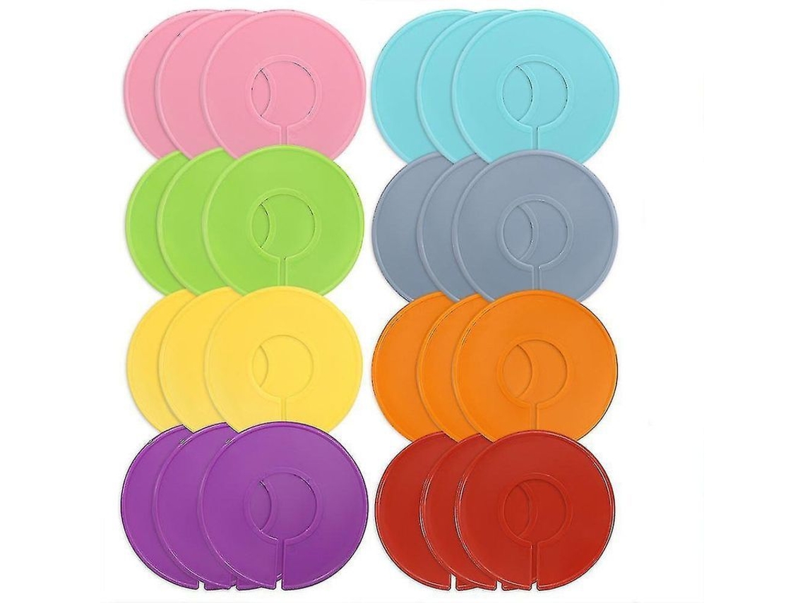 24 Separadores De Plástico Multicolor Para Perchas Redondas