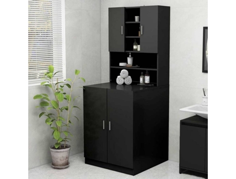 vidaXL Armario de lavadora negro 70,5x25,5x90 cm