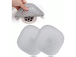 Protector De Desagüe De Silicona 2 Piezas, Filtro De Fregadero Con Ventosas Para Cocina Y Baño Gris