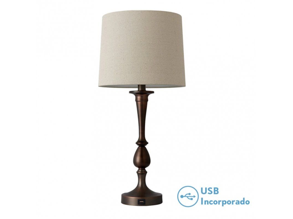 Fab 130871002 | Khalifa1xe27 Tablero de mesa marrón 605x28x28 cm Puerto USB Fabrilamp