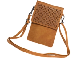 Cómodo bolso de piel sintética para teléfonos móviles con pantalla táctil y correa de hombro ajustable.