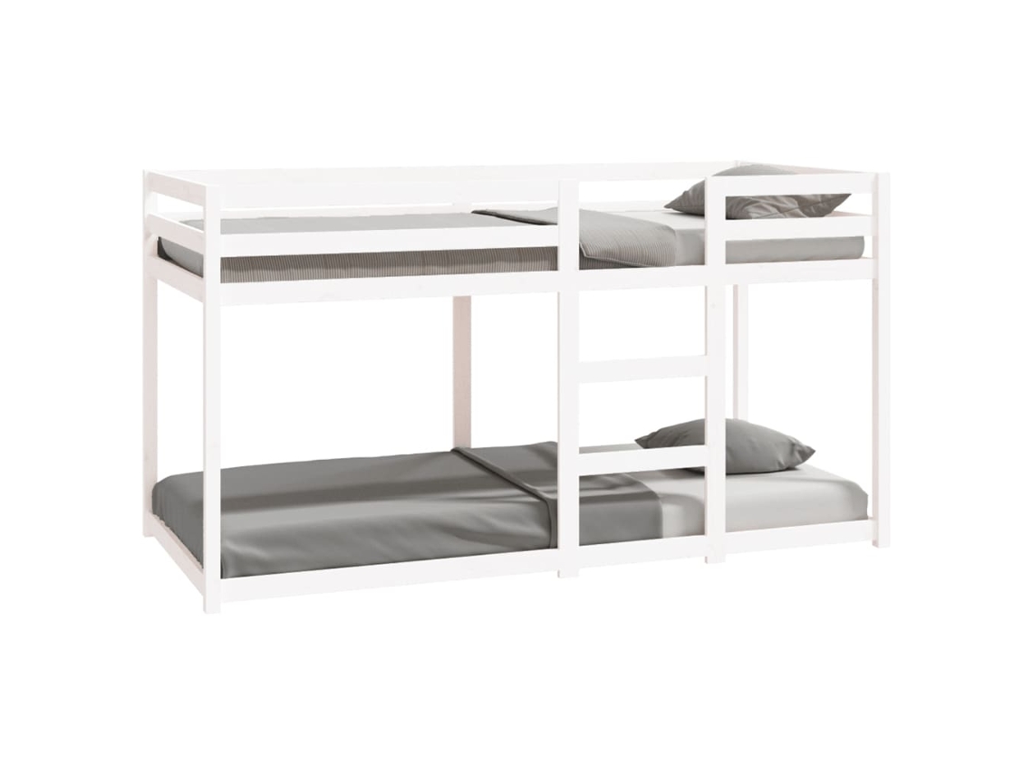 Litera 90x200 Cm Madera Maciza De Pino Blanca Dkd Home Decor