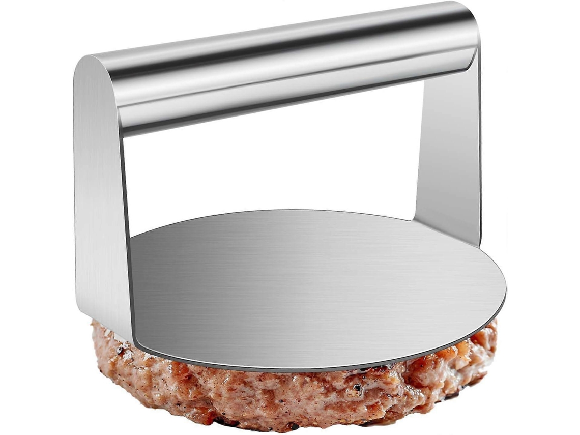 Prensa para hamburguesas de acero inoxidable 304, 14 cm, antiadherente, para prensar, asar a la parrilla y como accesorio de cocina.
