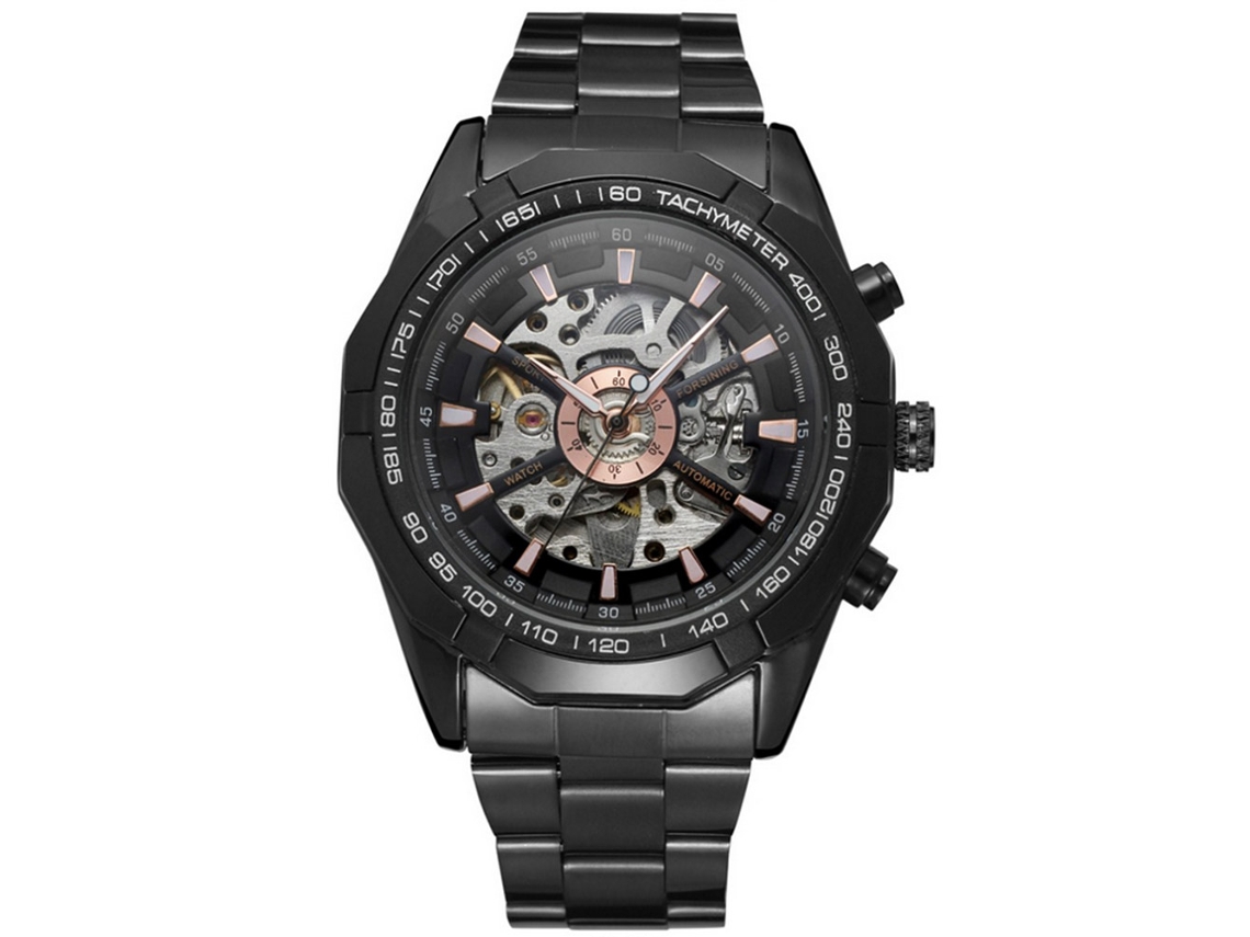 Reloj De Bolsillo Hombre Forsining Mecánico Analógico De Acero Inoxidable (negro)