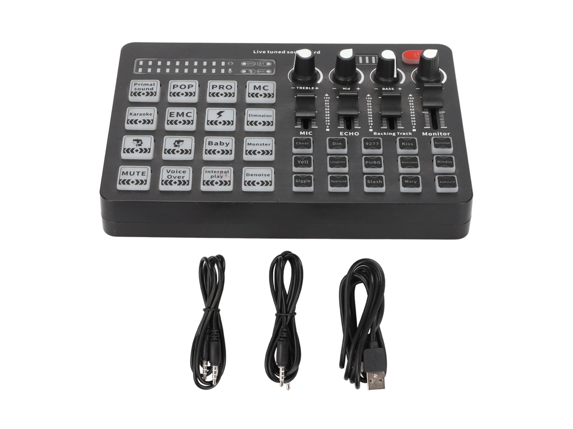 Tarjeta De Sonido En Vivo (interfaz Estéreo De 3.5mm De Dos Canales) Kit De Mezclador De Sonido Para Podcast Y Streaming
