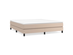 Maison Exclusive - Cama Box Spring Con Colchón Cuero Sintético Capuchino 180x200cm