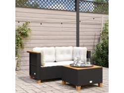 Sofás esquineros de jardín de dos piezas con cojines de DKD Home Decor en ratán negro