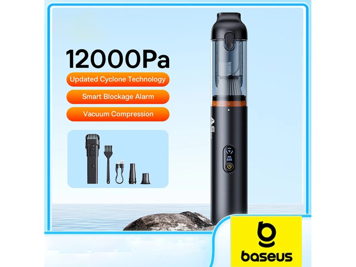 Aspiradora inalámbrica Baseus A5 Air 12000pa, para coche y hogar, de mano, con gran potencia de succión, mini soplado y doble función.