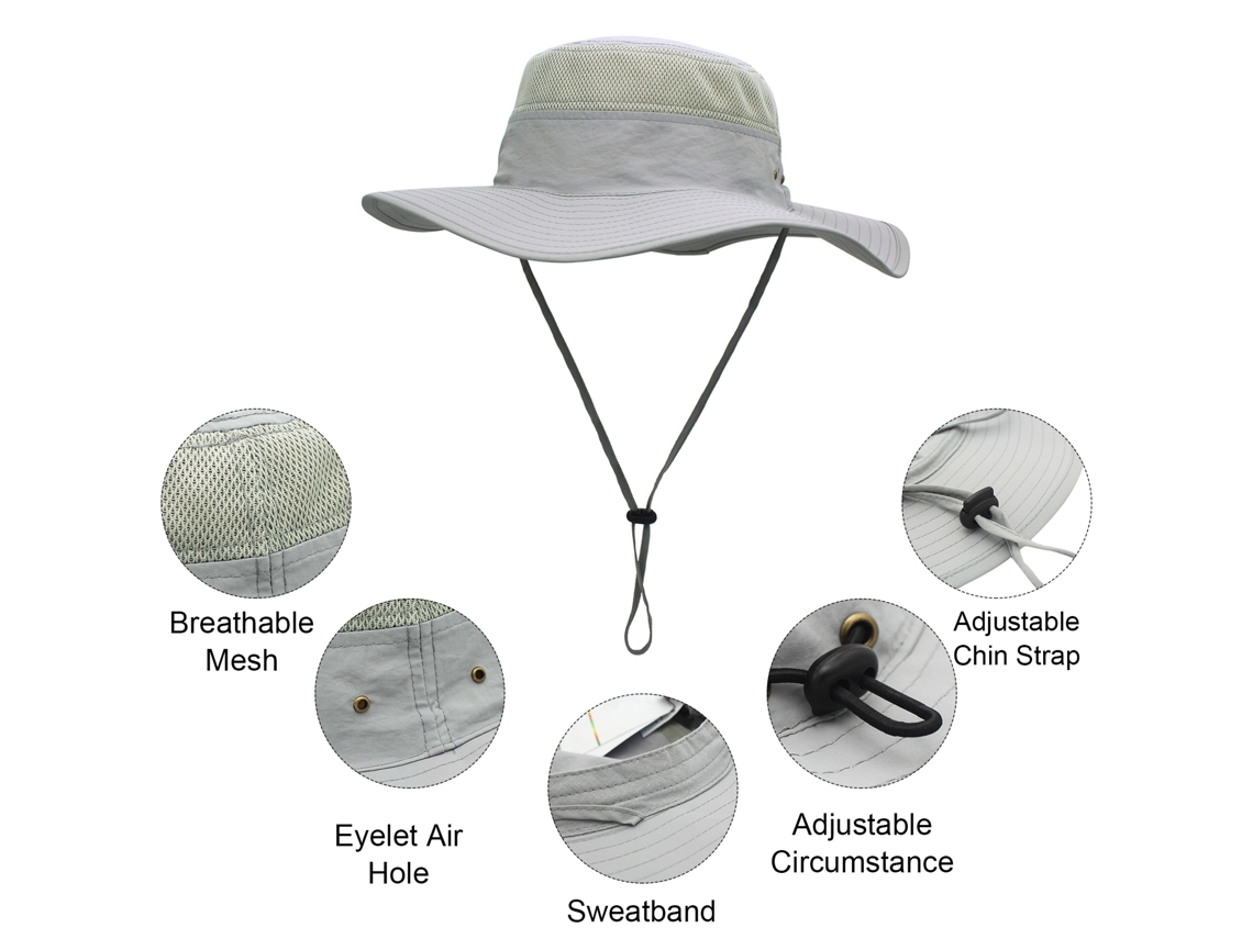 Sombrero Unisex Para El Sol Con Protección Uv, Plegable Para Pesca, Senderismo, Camping, Ajustable Con Malla Transpirable.