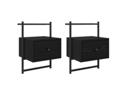 Maison Exclusive - Armario De Noche Con Cajón 2 Pcs Roble Negro 35 X 30 X 51 Cm