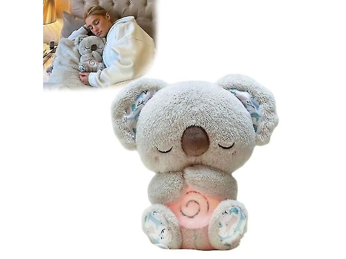 Koala calmante y nutria sonora. Alivio ansiedad, respiración rítmica. Peluche portátil con luz, música y movimiento.