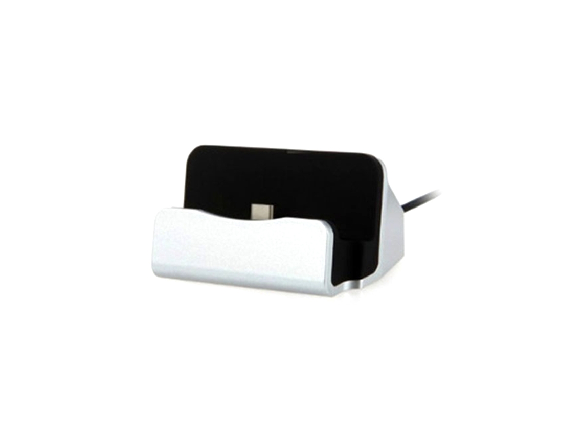 Soporte De Teléfono De Escritorio, Cargador Usb, Base De Carga, Estación De Carga (carga Con Interfaz Android, Liquidación Plateada)