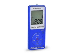 HRD 602 Receptor deportivo portátil de radio FM/AM con auriculares, podómetro, pantalla LED, reproductor de CD, botón de bloqueo de bolsillo, GOKOCO