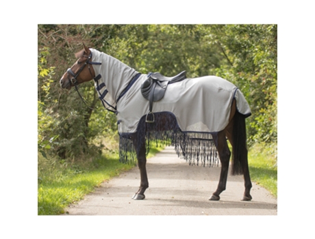 Manta mosca caballo con flecos QHP 215